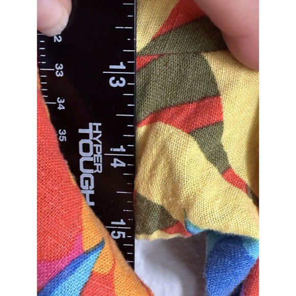 Calligraphie Anthropologie Bright Tropical‎ Linen Blend Pants Size L Beach Vacay - Picture 8 of 10